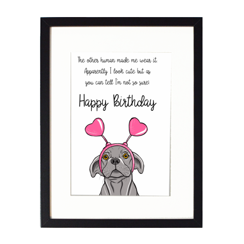 Puppy Happy Birthday - framed poster print by Adam Regester
