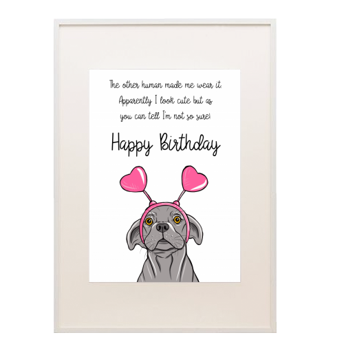 Puppy Happy Birthday - framed poster print by Adam Regester