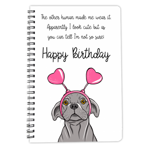 Puppy Happy Birthday - personalised A4, A5, A6 notebook by Adam Regester