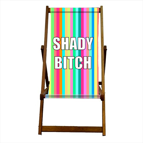 Shady Bitch - canvas deck chair by Adam Regester