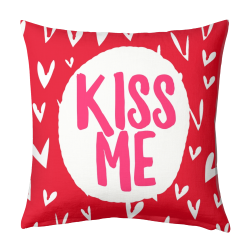 Kiss Me - designed cushion by Giddy Kipper