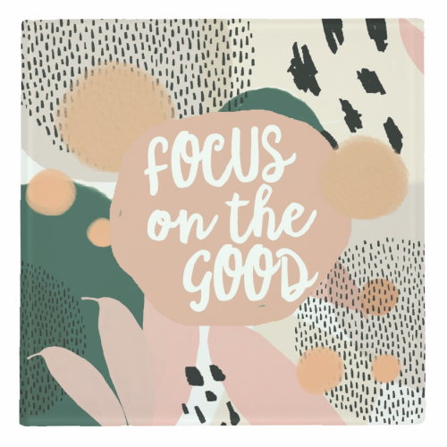 Focus On The Good - personalised beer coaster by Giddy Kipper