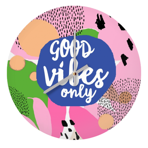 Good Vibes Only - quirky wall clock by Giddy Kipper