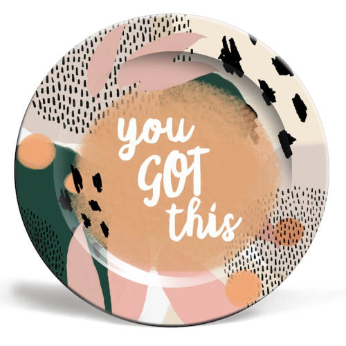 You Got This - ceramic dinner plate by Giddy Kipper