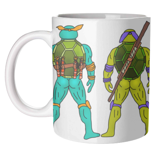 Teenage Mutant Ninja Turtle Butts - unique mug by Notsniw Art