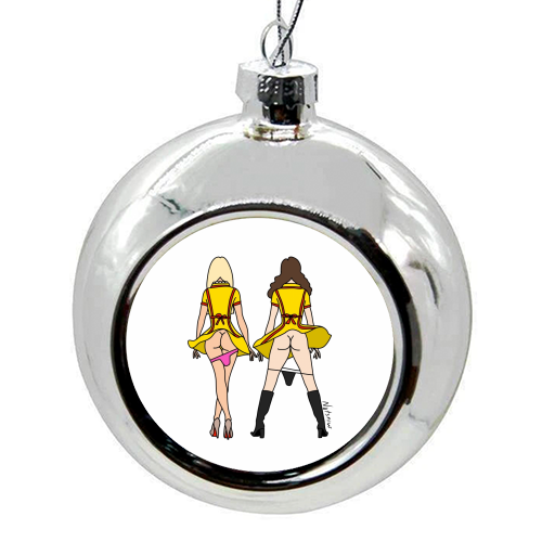 2 Broke Girls Butts - colourful christmas bauble by Notsniw Art
