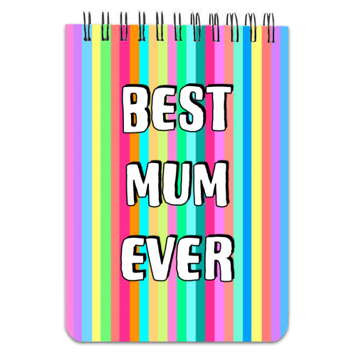 Best Mum Ever Candy Stripes - personalised A4, A5, A6 notebook by Adam Regester