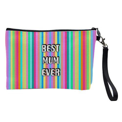 Best Mum Ever Candy Stripes - pretty makeup bag by Adam Regester