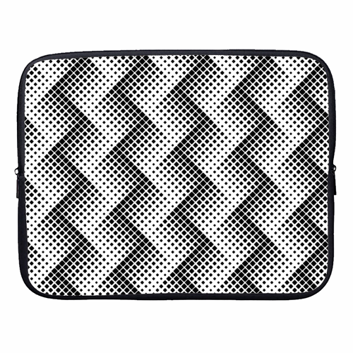 black white zig - designer laptop sleeve by Anastasios Konstantinidis