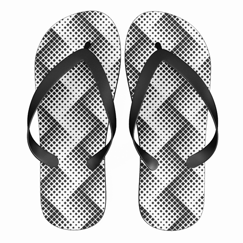 black white zig - funny flip flops by Anastasios Konstantinidis