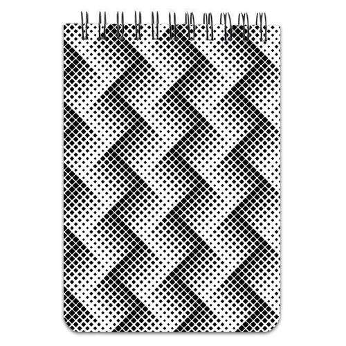 black white zig - personalised A4, A5, A6 notebook by Anastasios Konstantinidis