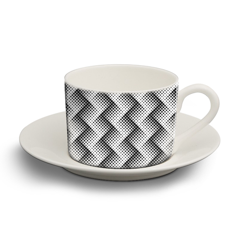 black white zig - personalised cup and saucer by Anastasios Konstantinidis