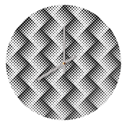 black white zig - quirky wall clock by Anastasios Konstantinidis