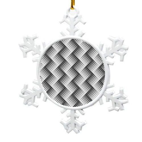 black white zig - snowflake decoration by Anastasios Konstantinidis