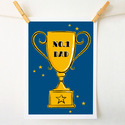 No.1 Dad Trophy - A1 - A4 art print by Adam Regester