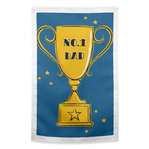No.1 Dad Trophy - funny tea towel by Adam Regester