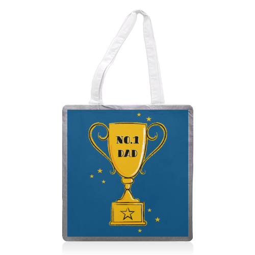 No.1 Dad Trophy - printed tote bag by Adam Regester