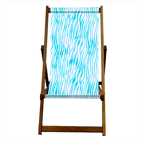 turquoise zebra pattern - canvas deck chair by Anastasios Konstantinidis