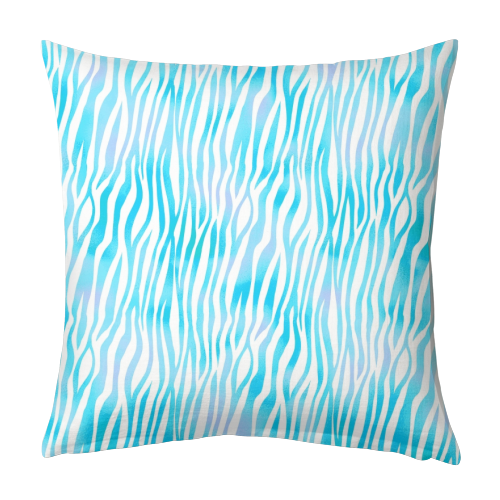 turquoise zebra pattern - designed cushion by Anastasios Konstantinidis