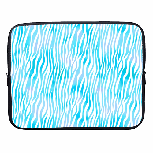 turquoise zebra pattern - designer laptop sleeve by Anastasios Konstantinidis