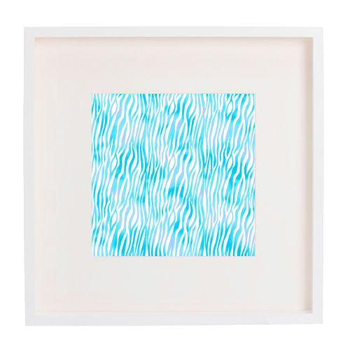 turquoise zebra pattern - framed poster print by Anastasios Konstantinidis