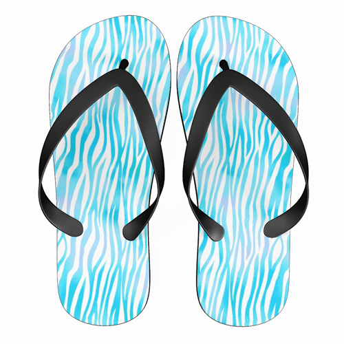 turquoise zebra pattern - funny flip flops by Anastasios Konstantinidis