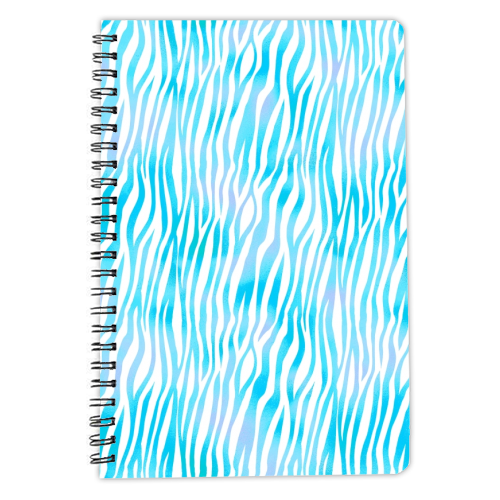 turquoise zebra pattern - personalised A4, A5, A6 notebook by Anastasios Konstantinidis