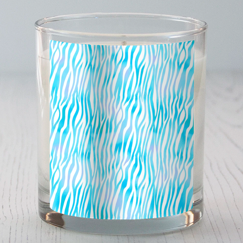 turquoise zebra pattern - scented candle by Anastasios Konstantinidis