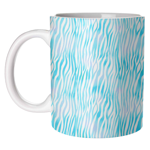 turquoise zebra pattern - unique mug by Anastasios Konstantinidis