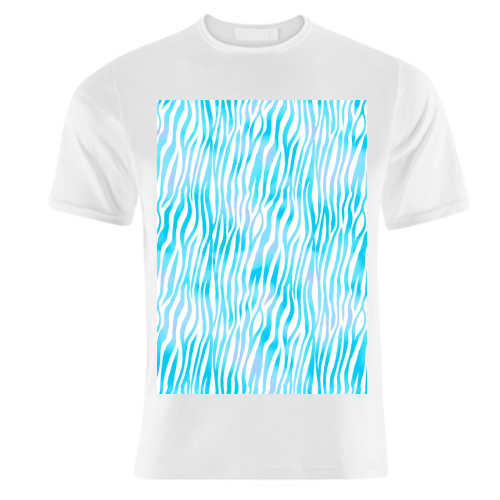 turquoise zebra pattern - unique t shirt by Anastasios Konstantinidis
