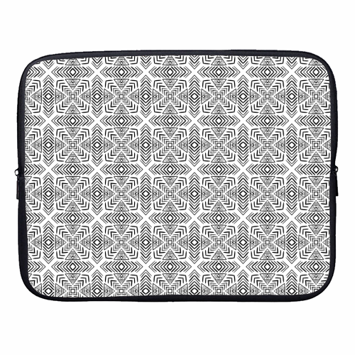 minimal bw pattern - designer laptop sleeve by Anastasios Konstantinidis