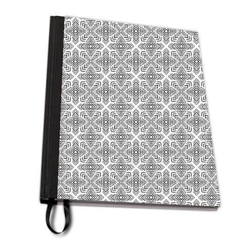 minimal bw pattern - personalised A4, A5, A6 notebook by Anastasios Konstantinidis