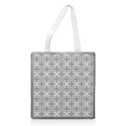 minimal bw pattern - printed tote bag by Anastasios Konstantinidis