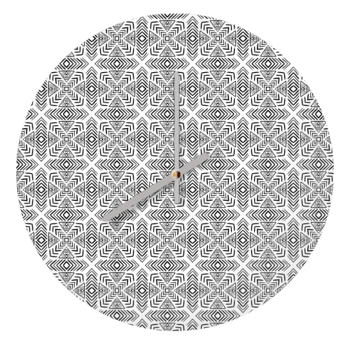 minimal bw pattern - quirky wall clock by Anastasios Konstantinidis