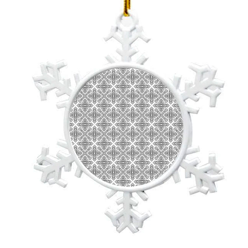 minimal bw pattern - snowflake decoration by Anastasios Konstantinidis