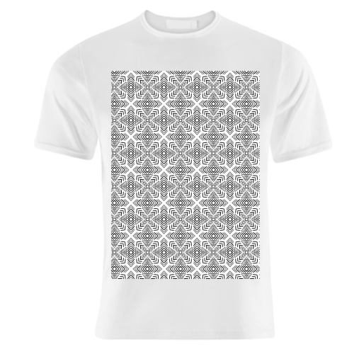 minimal bw pattern - unique t shirt by Anastasios Konstantinidis