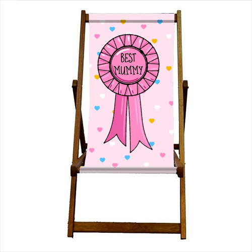 Best Mummy Rosette (heart background) - canvas deck chair by Adam Regester