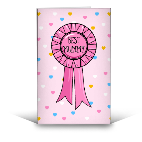 Best Mummy Rosette (heart background) - funny greeting card by Adam Regester