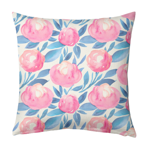pink flowers - designed cushion by Anastasios Konstantinidis