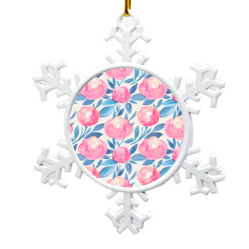 pink flowers - snowflake decoration by Anastasios Konstantinidis