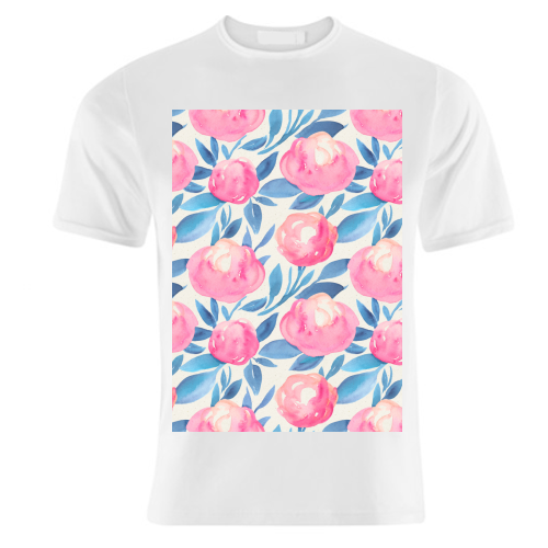 pink flowers - unique t shirt by Anastasios Konstantinidis