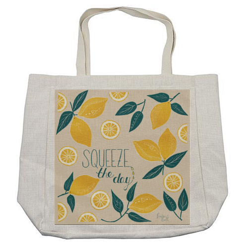 Squeeze the day - cool beach bag by Louise Bell