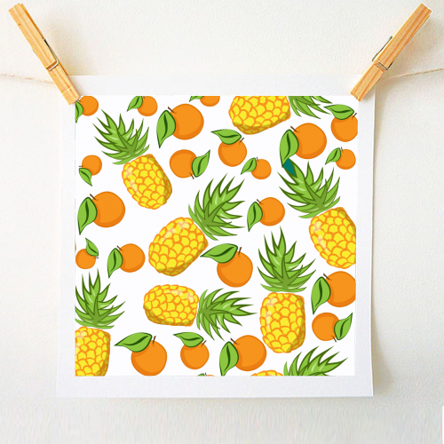 pineapple and oranges - A1 - A4 art print by Anastasios Konstantinidis