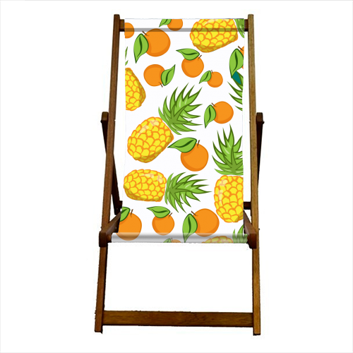 pineapple and oranges - canvas deck chair by Anastasios Konstantinidis