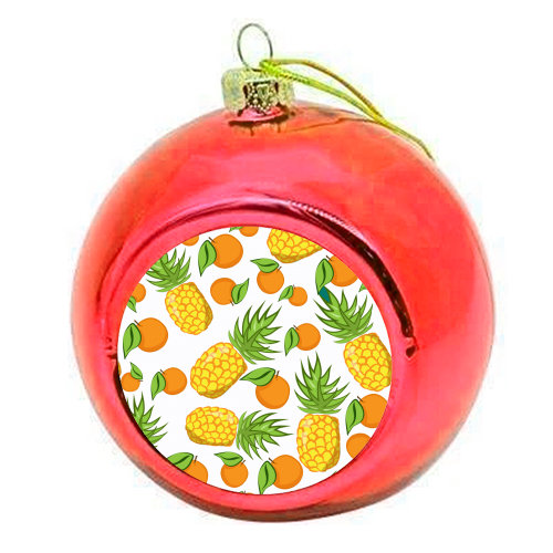 pineapple and oranges - colourful christmas bauble by Anastasios Konstantinidis