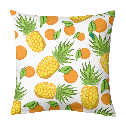 pineapple and oranges - designed cushion by Anastasios Konstantinidis