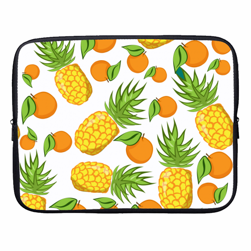 pineapple and oranges - designer laptop sleeve by Anastasios Konstantinidis