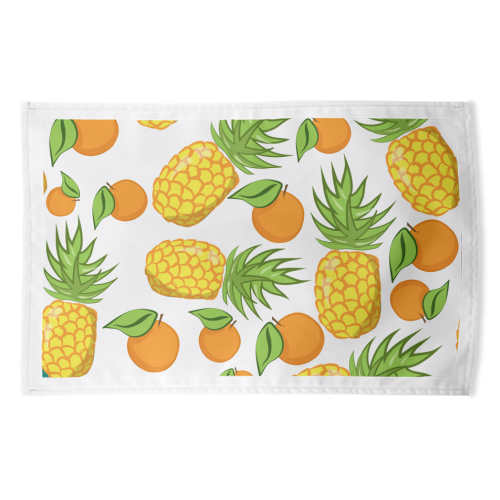 pineapple and oranges - funny tea towel by Anastasios Konstantinidis