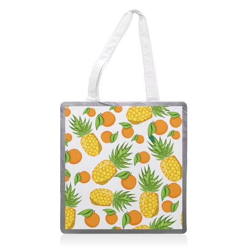 pineapple and oranges - printed tote bag by Anastasios Konstantinidis