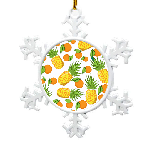 pineapple and oranges - snowflake decoration by Anastasios Konstantinidis